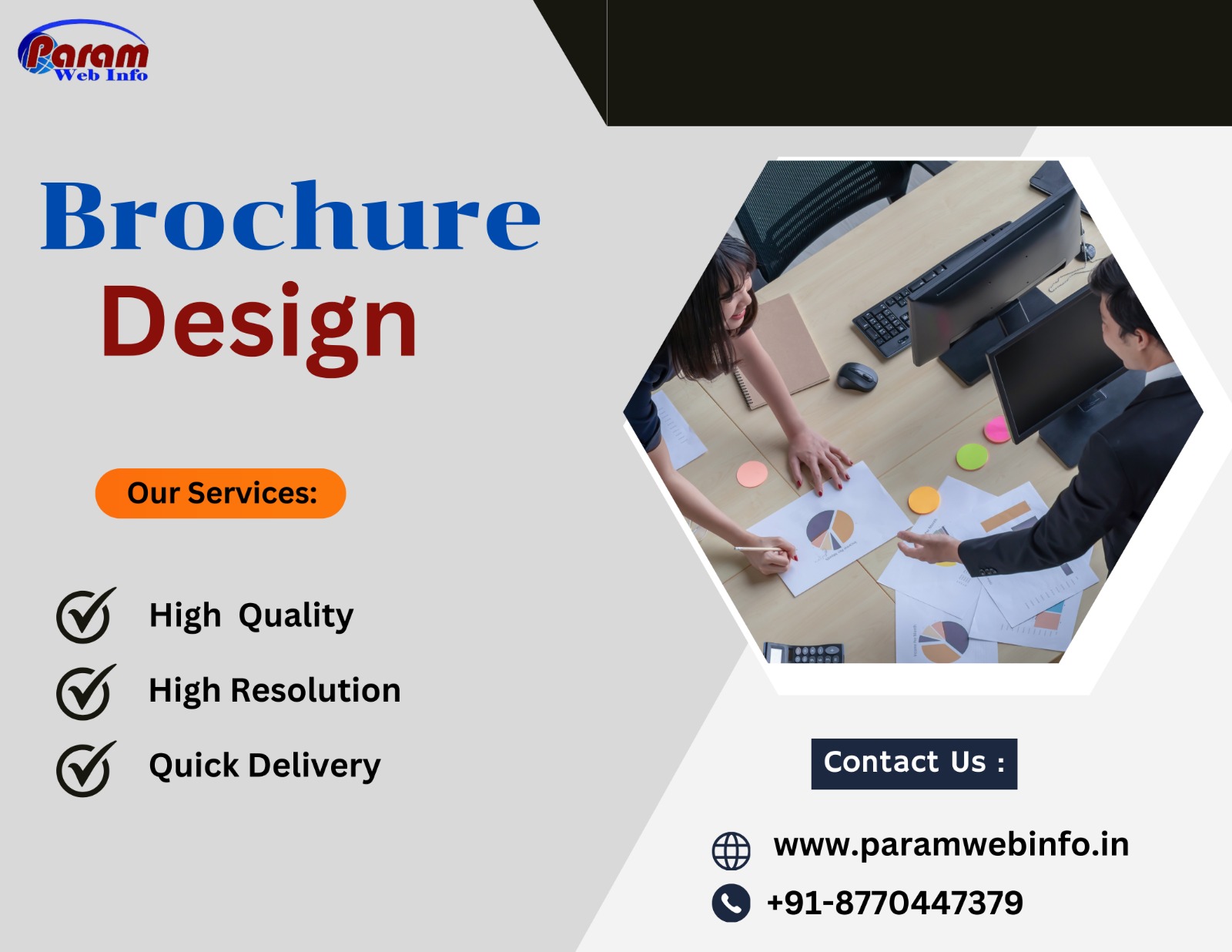 When it comes to designing a brochure, the main features you'll want to focus on include: by paramwebinfo Raipur Chhattisgarh